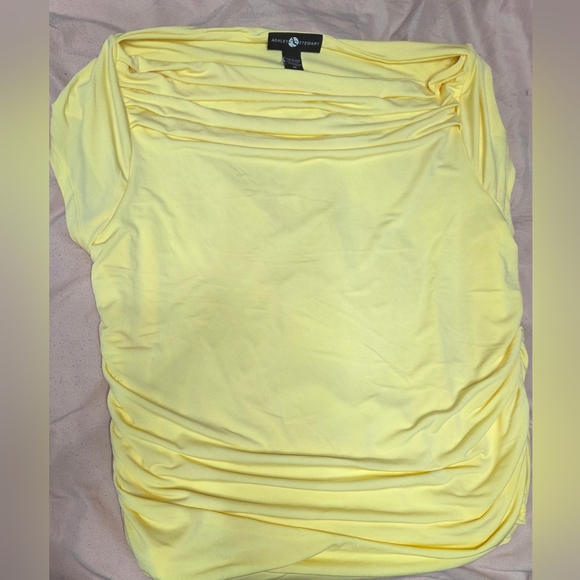 Yellow Ruched Cowl Neck Top - Picture 3 of 3